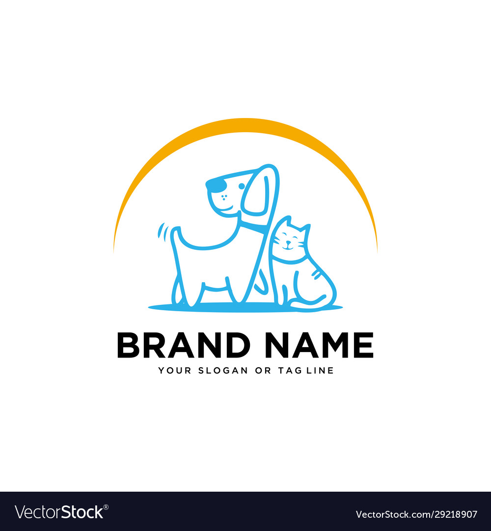 Creative logo design dog and cat template Vector Image