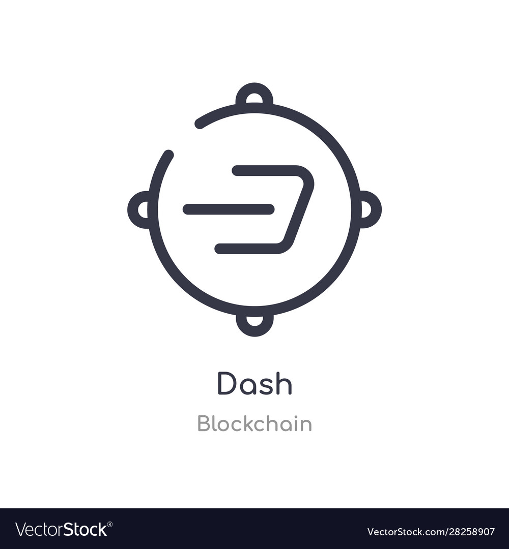 Dash outline icon isolated line from blockchain
