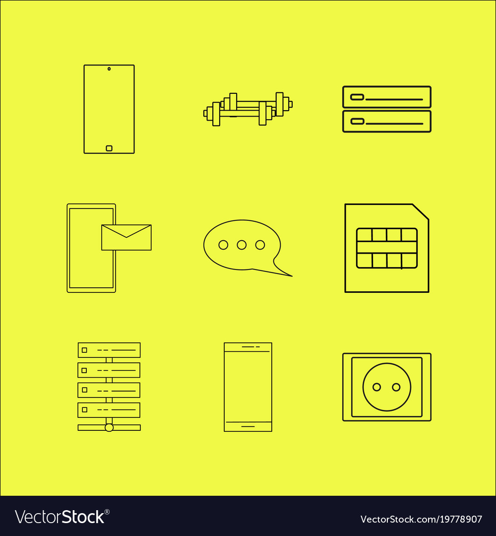 Devices linear icon set simple outline icons