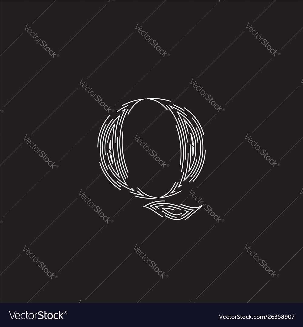 Elegant character from a fontset made dashed vector image Elegant character from a fontset made dashed