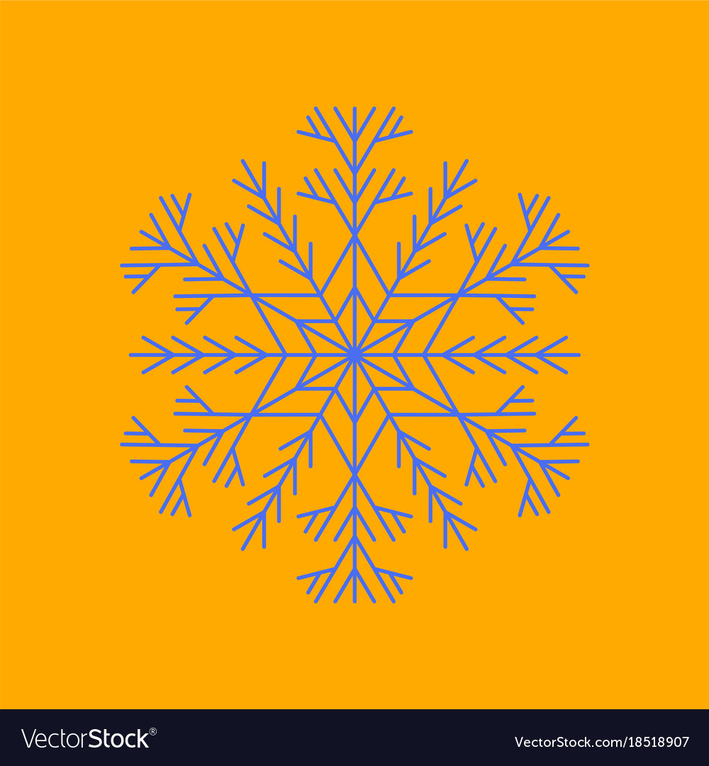 Flat on background of snowflake