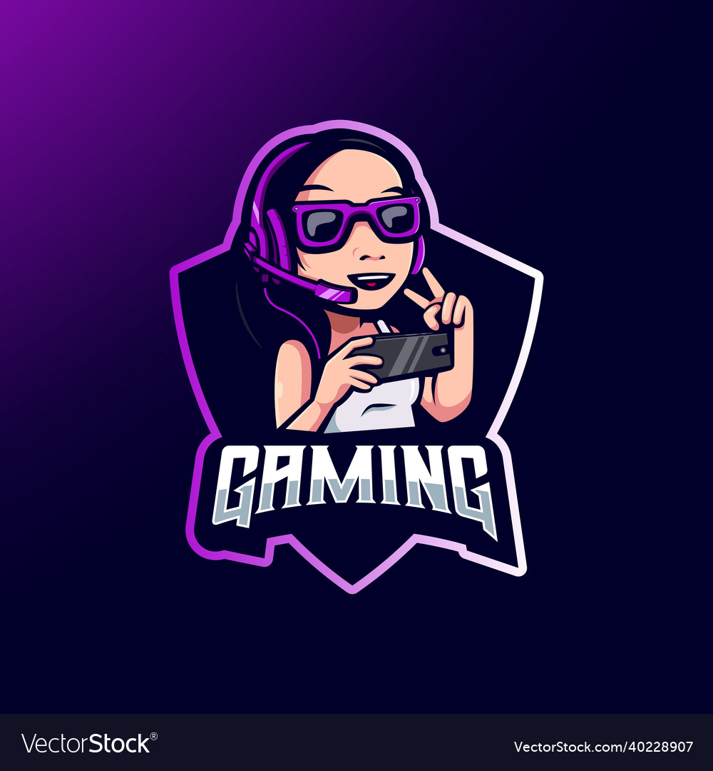 Girl gamer Royalty Free Vector Image - VectorStock