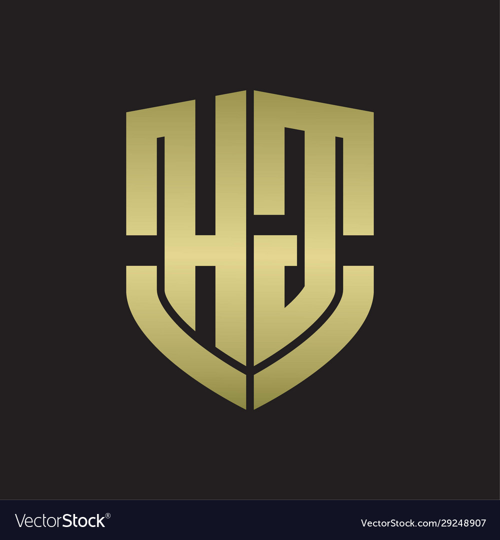 Hg logo monogram with emblem shield shape design Vector Image