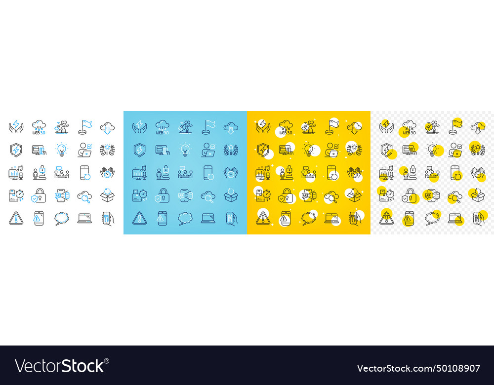 Icons set of web3 lock and return package vector image Icons set of web3 lock and return package