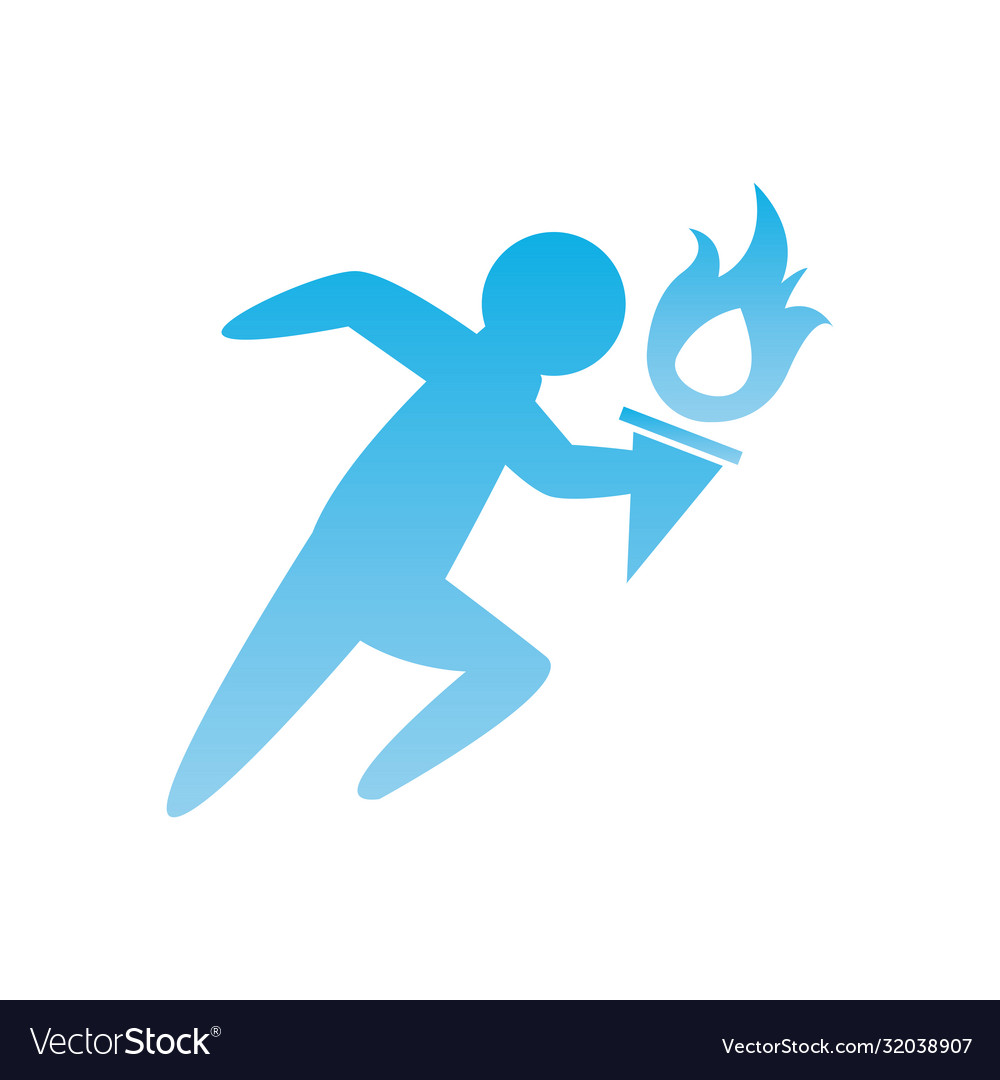Man avatar running with torch gradient style icon