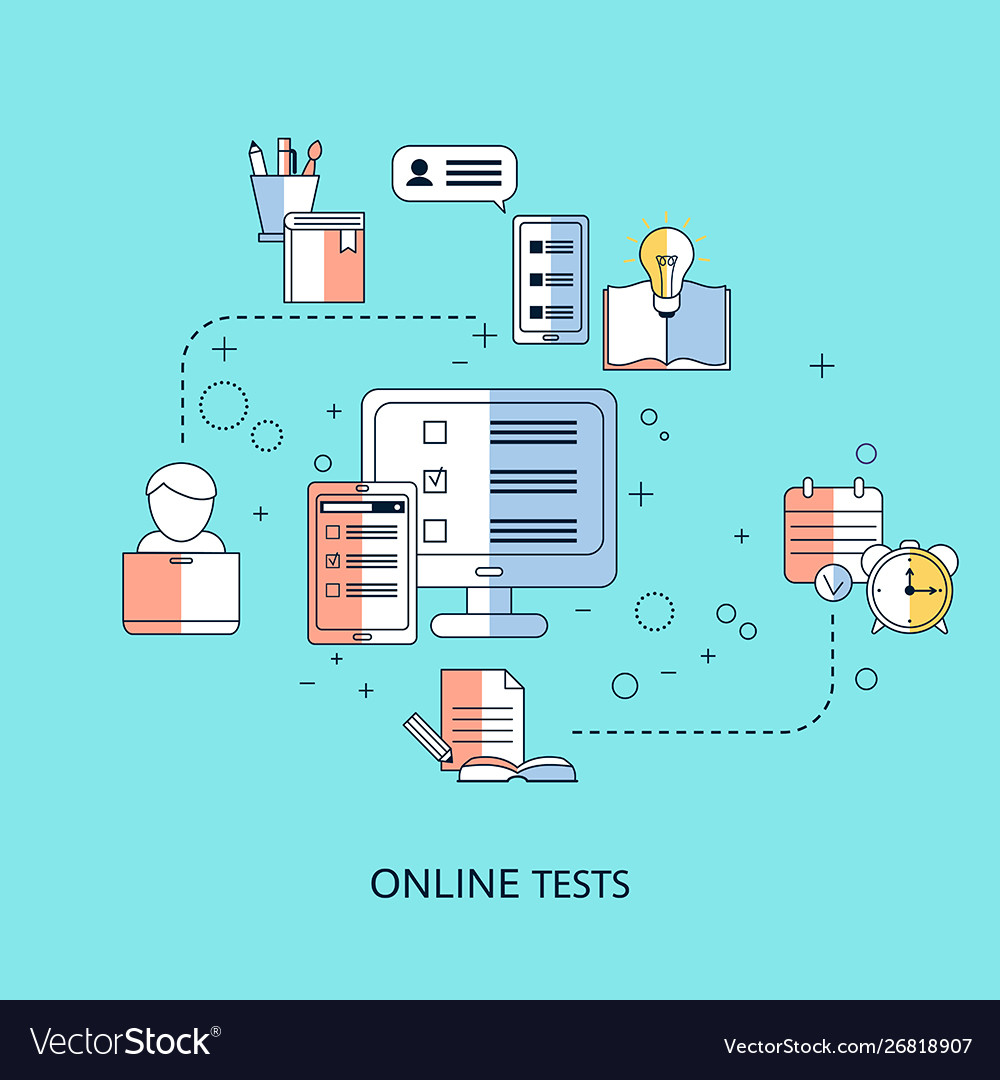 Online testing or e-learning concept vector image Online testing or e-learning concept