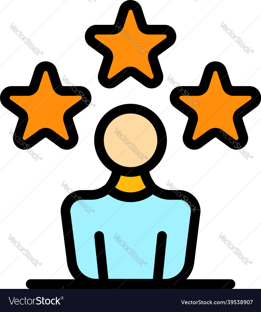 Personal rating experience icon color outline Vector Image