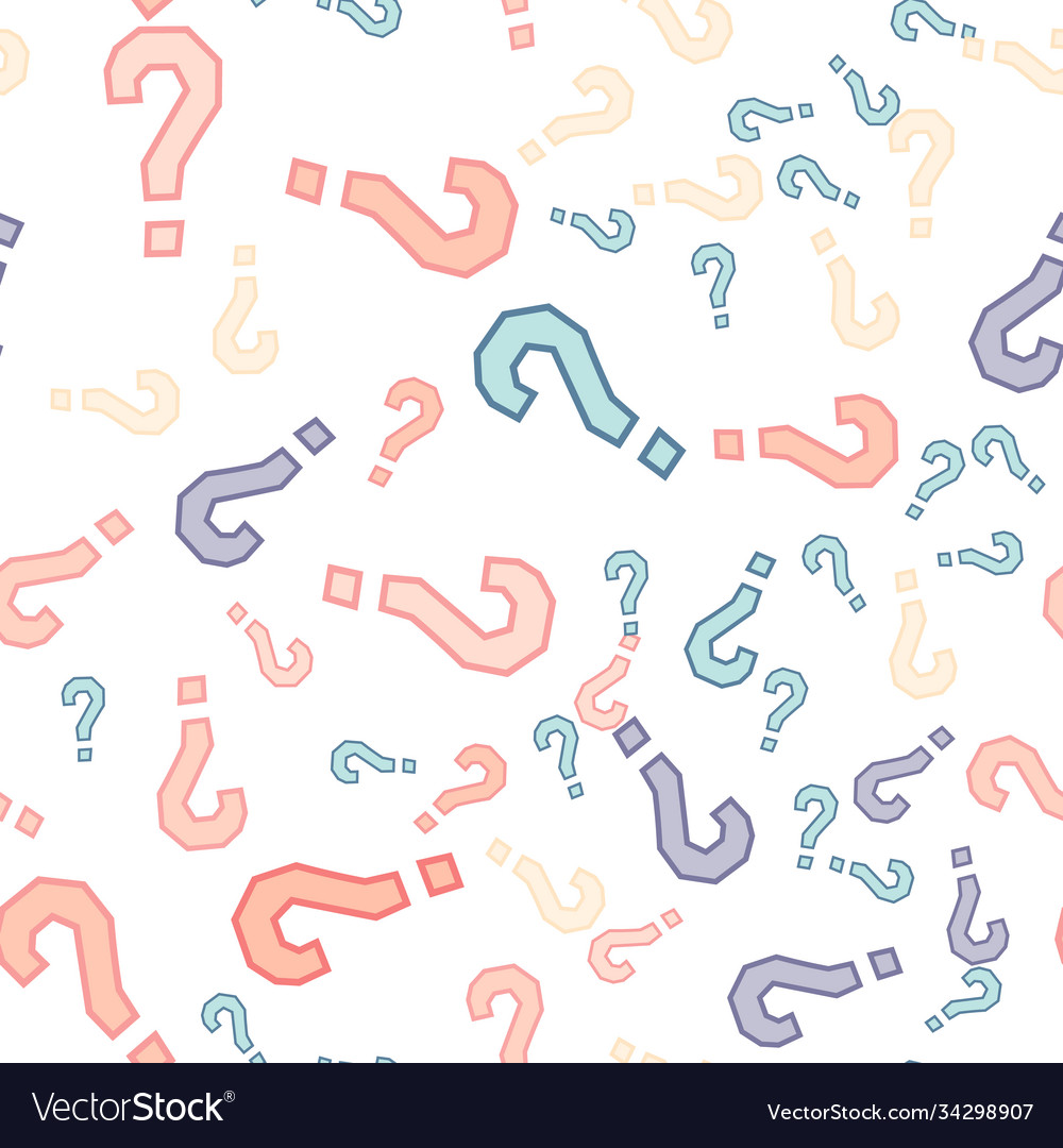 Quiz seamless pattern question marks doubt faq
