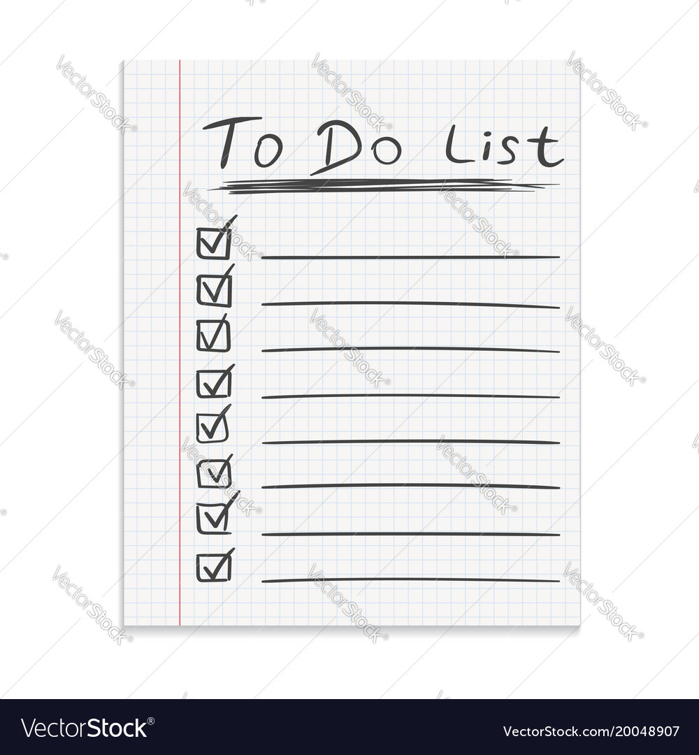 Realistische Papier-Note zu tun Liste Icon mit Hand