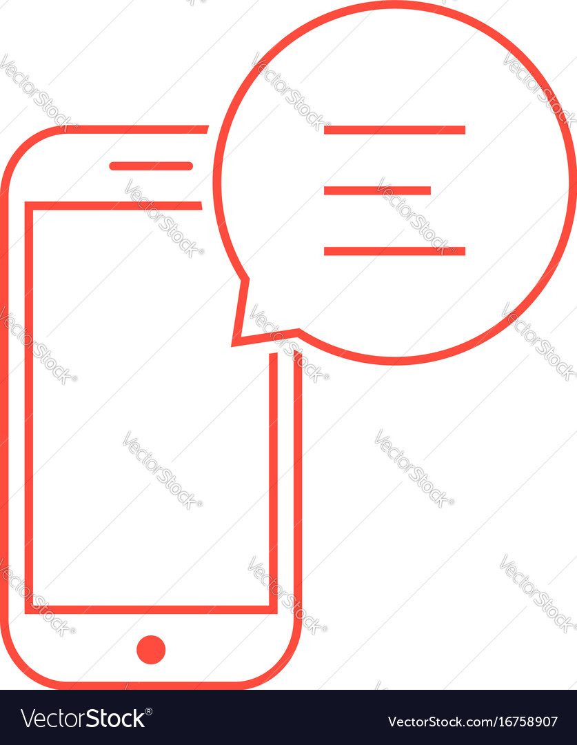 Red thin line smart phone like messaging