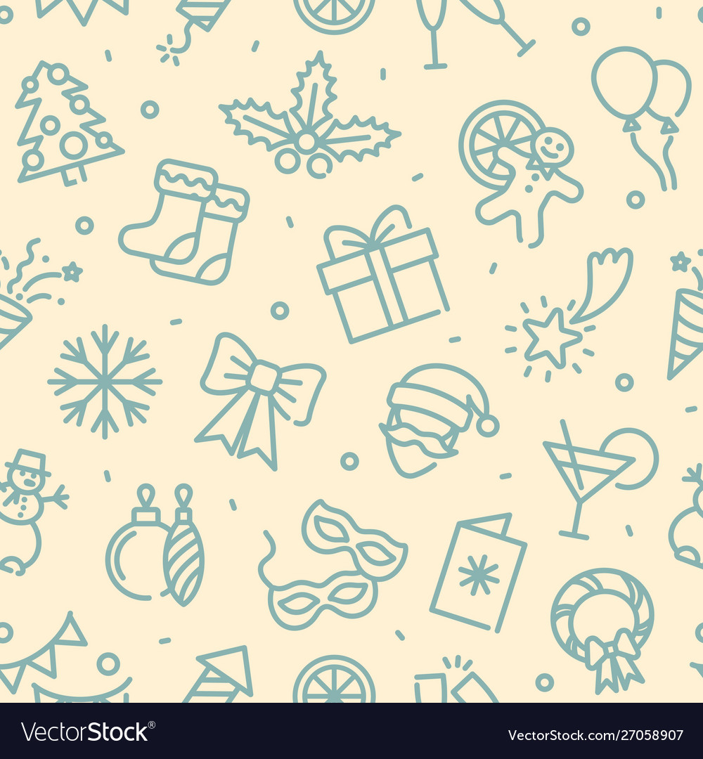 Seamless monochrome background with christmas vector image Seamless monochrome background with christmas