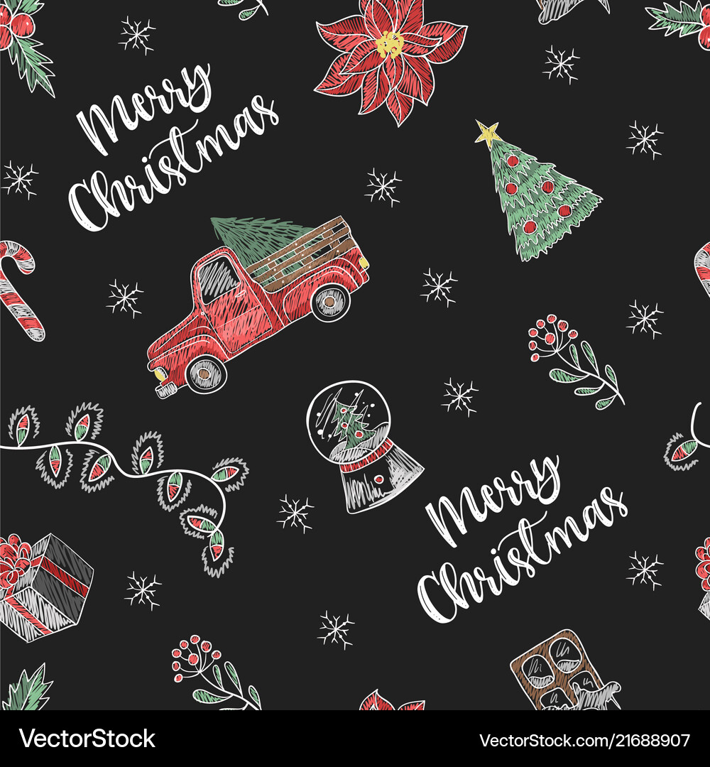 Seamless pattern with christmas elements Vector Image