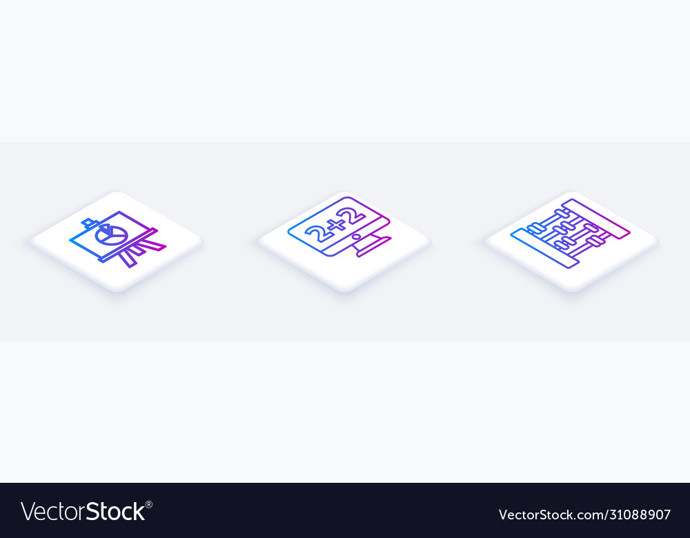 Set isometric line xyz coordinate system graph vector image Set isometric line xyz coordinate system graph