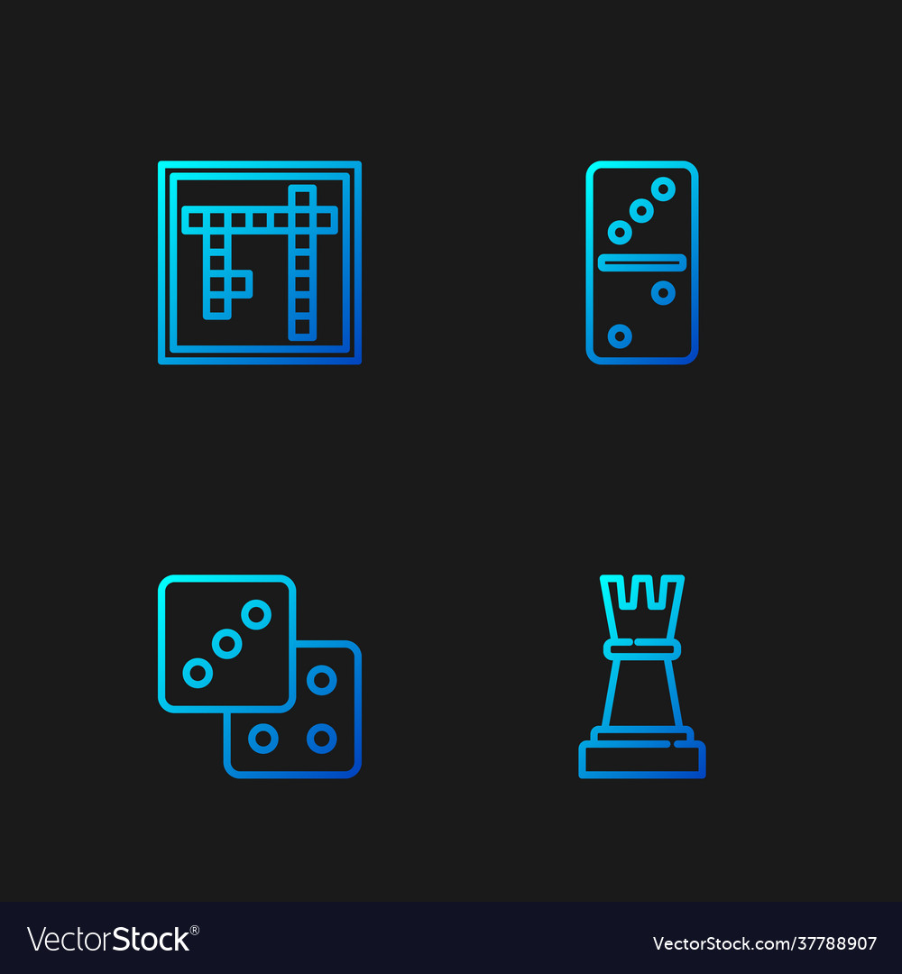 Set line chess game dice bingo and domino Vector Image Set line chess game dice bingo and domino