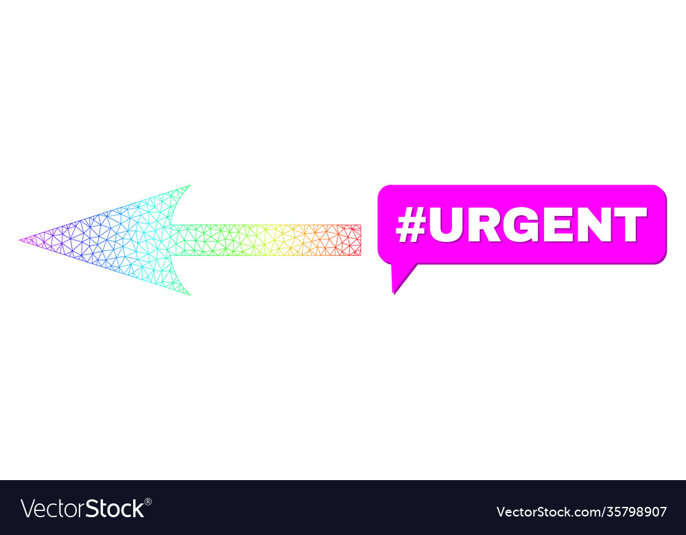 Spectral mesh gradient sharp arrow left icon vector image Spectral mesh gradient sharp arrow left icon