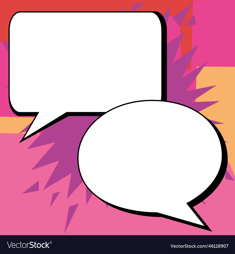 Two big white empty speech bubbles for text