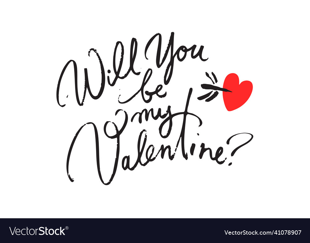 Will you be my valentine valentines day card Vector Image