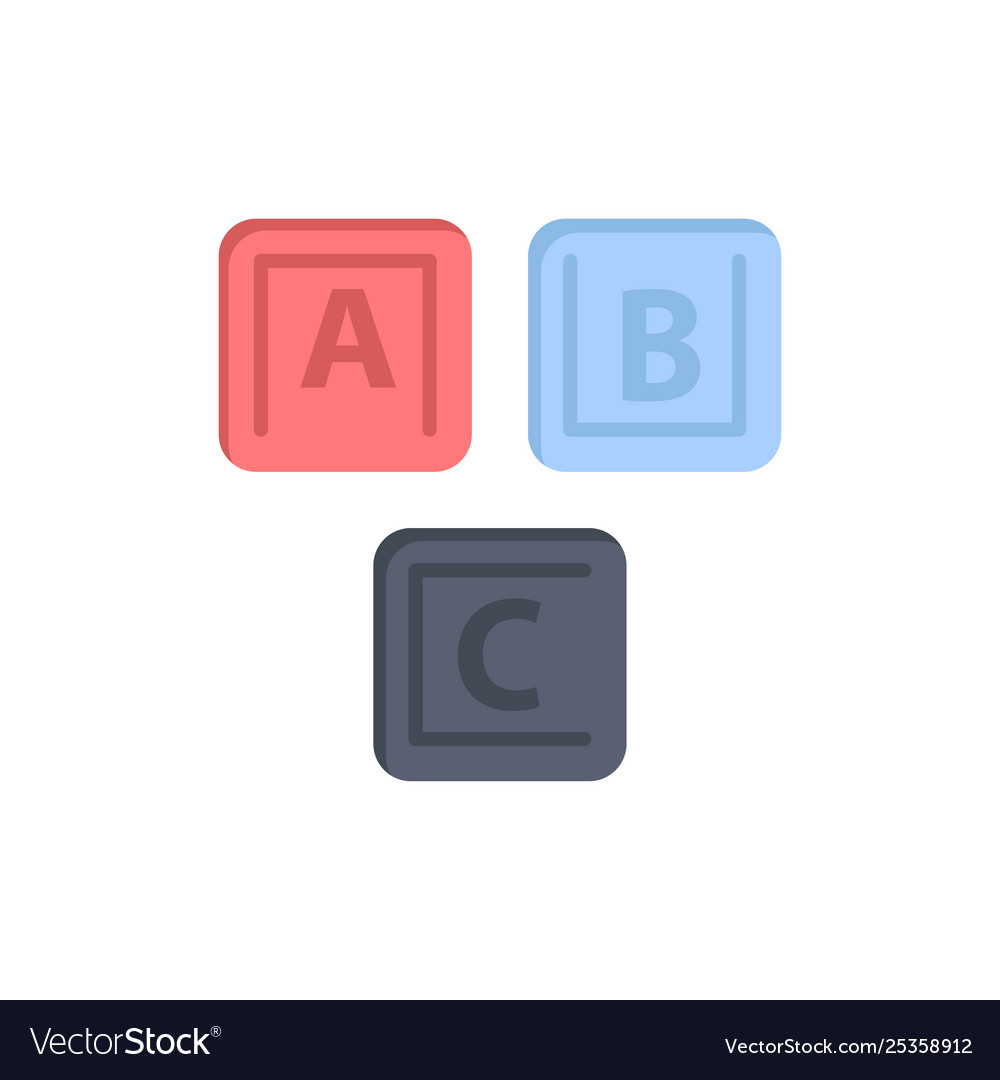 Abc blocks basic alphabet knowledge flat color
