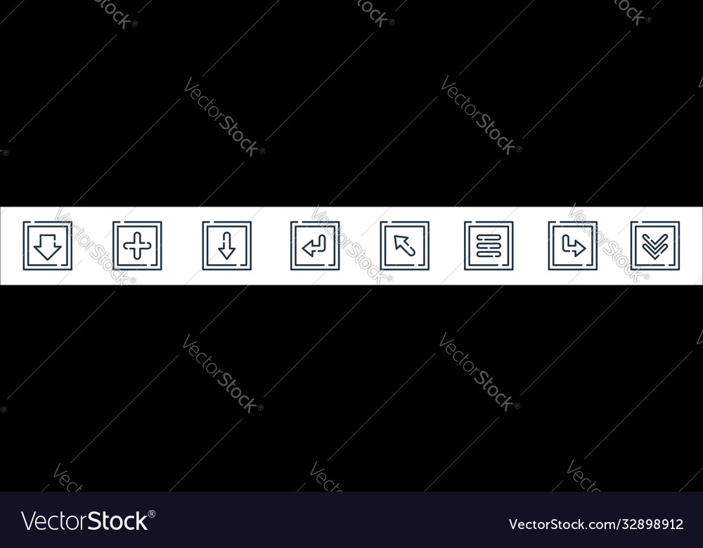 Arrow line icons linear set quality vector image Arrow line icons linear set quality