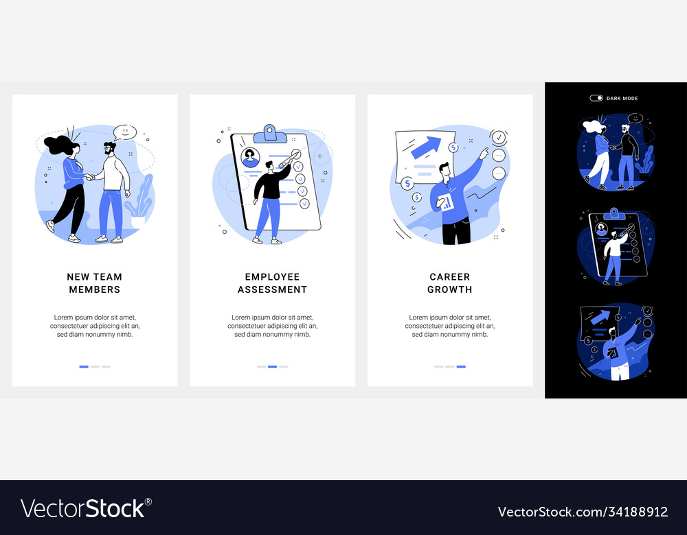 Career development mobile app ui kit vector image Career development mobile app ui kit
