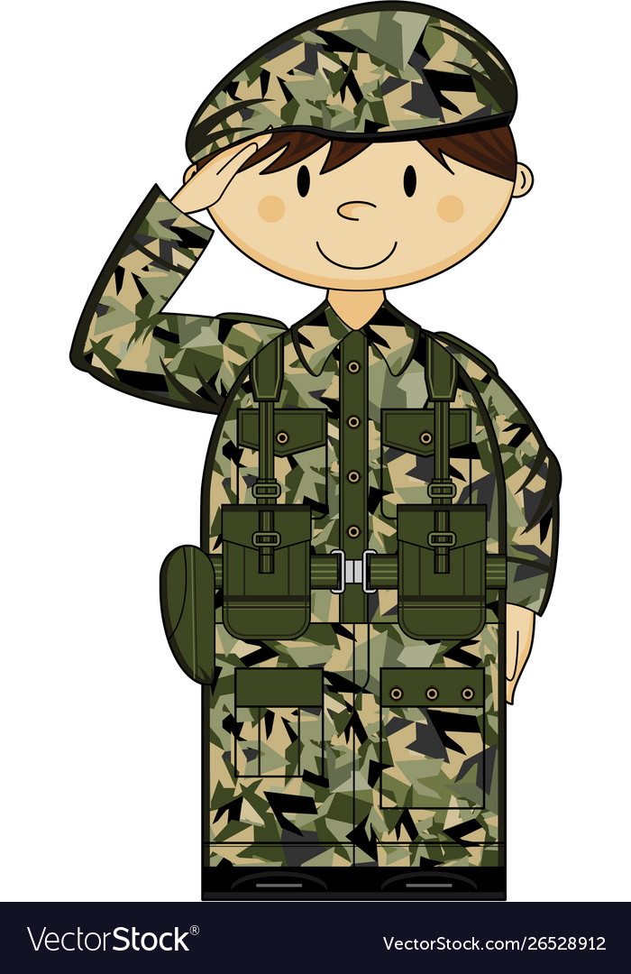 Cartoon army soldier Royalty Free Vector Image