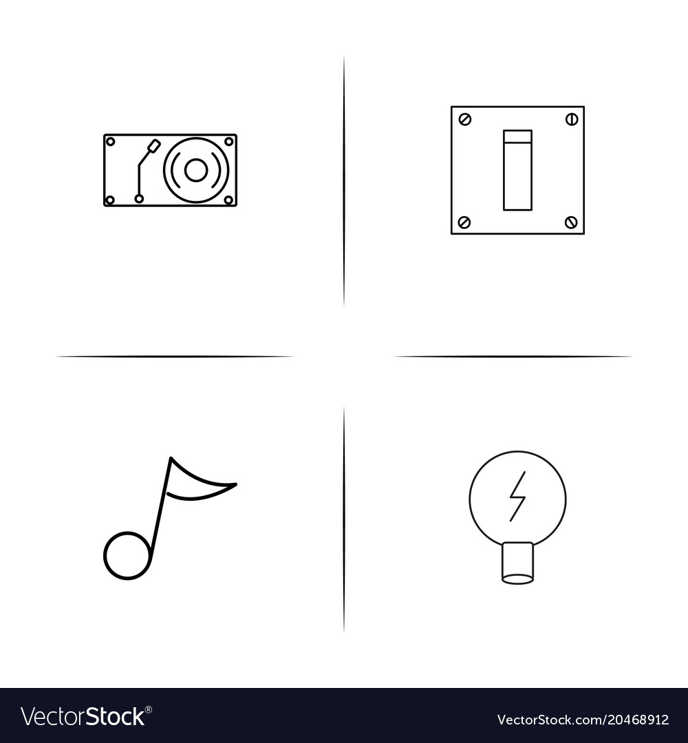 Electrical simple linear icons set outlined