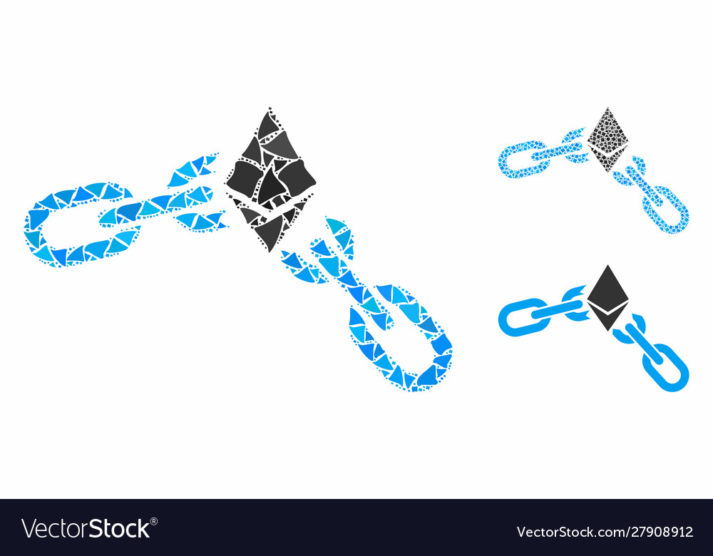 Ethereum broken chain composition icon uneven Vector Image Ethereum broken chain composition icon uneven