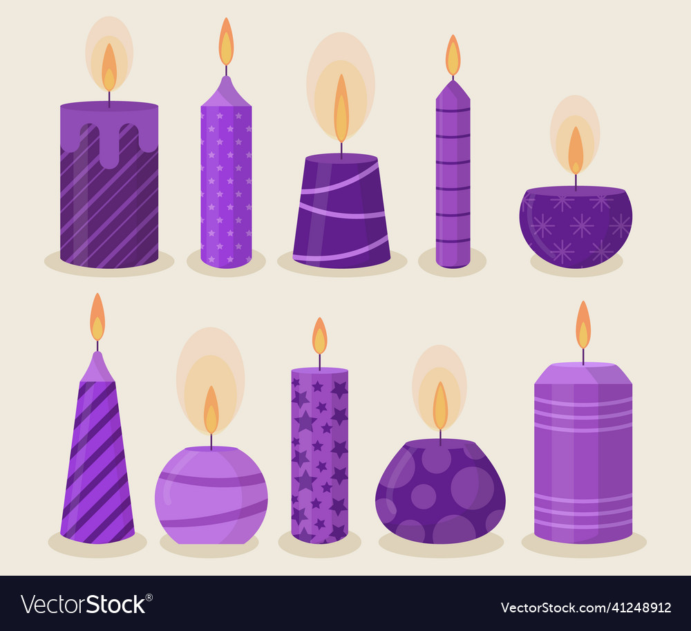 Flat design advent candles set Vector Image Flat design advent candles set