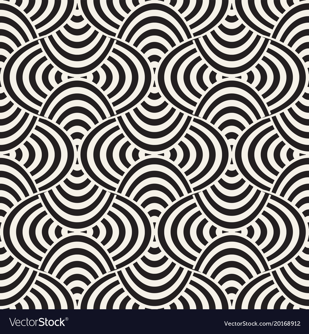 Geometric seamless pattern with curved