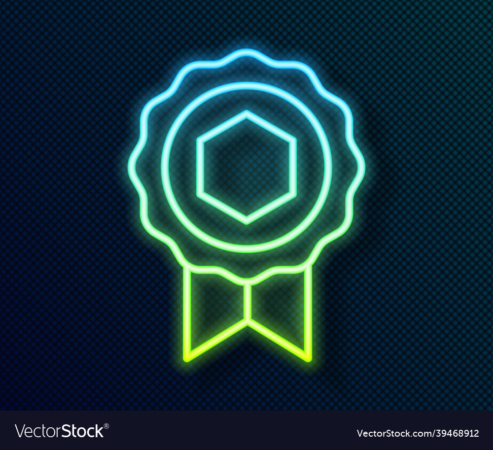 Glowing neon line honig award icon isoliert