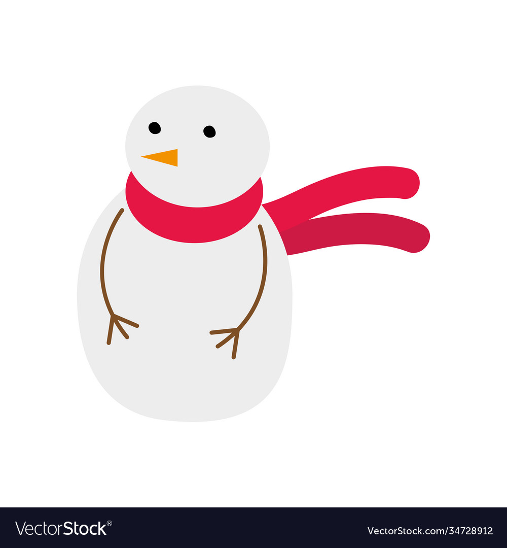 Happy merry christmas snowman wearing scarf