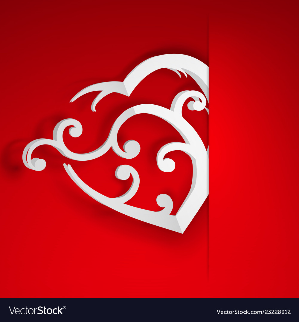 Heart in cutout in paper Royalty Free Vector Image