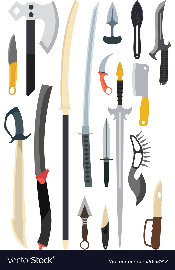 Knifes weapon toy train Royalty Free Vector Image