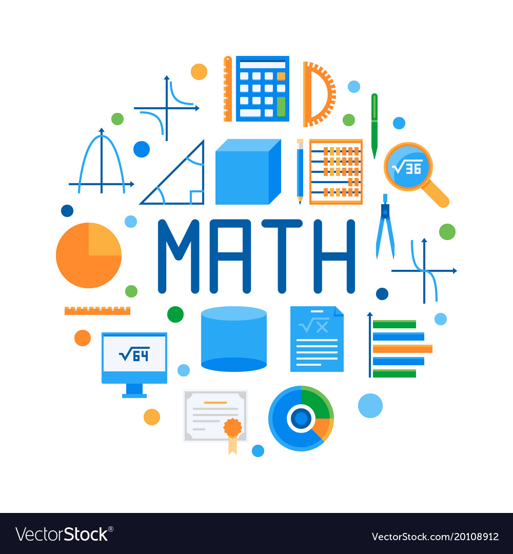 Math round flat modern Royalty Free Vector Image