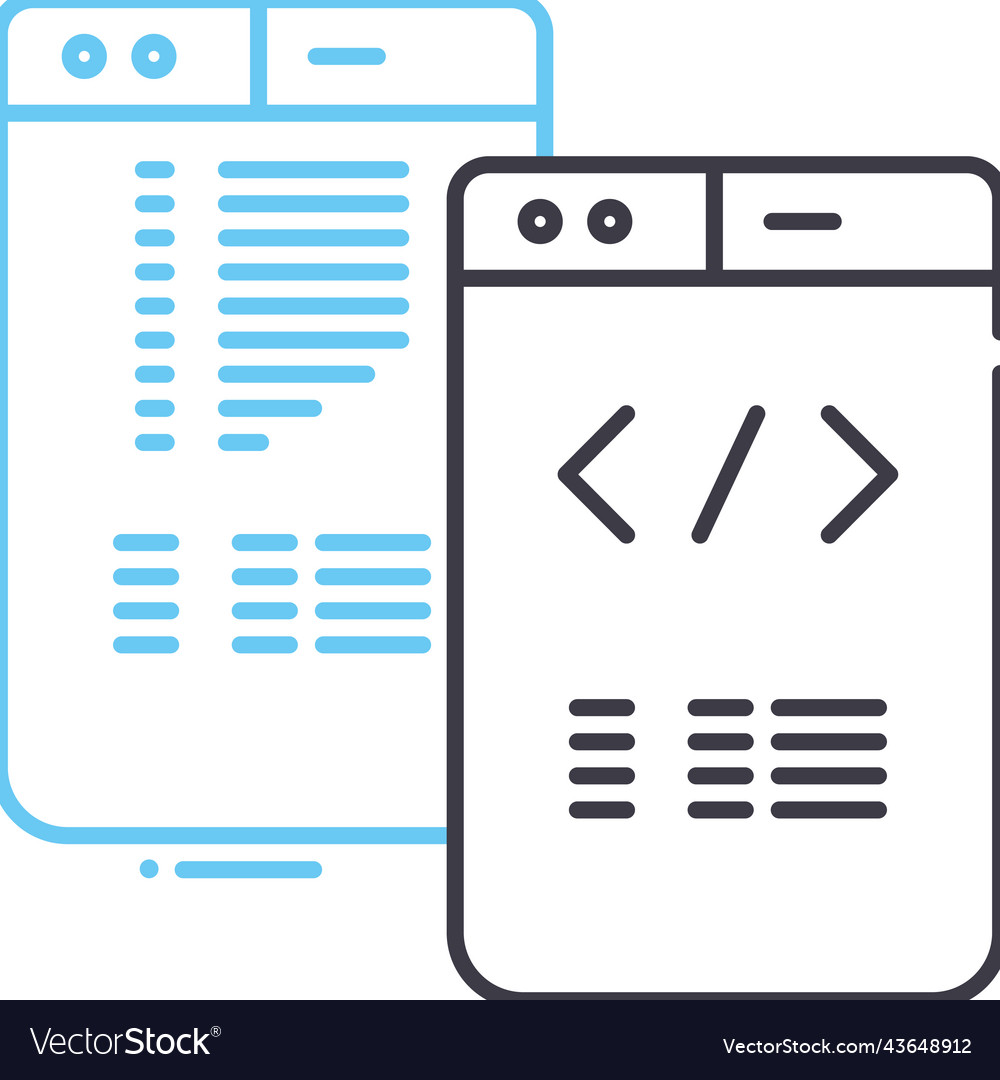 Programming line icon outline symbol vector image Programming line icon outline symbol