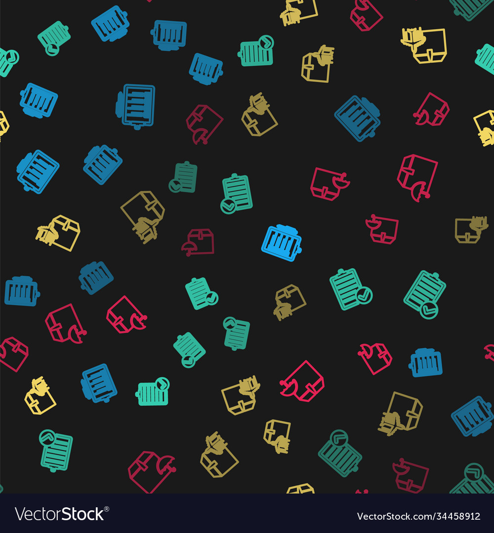 Set line verification delivery list plane vector image Set line verification delivery list plane