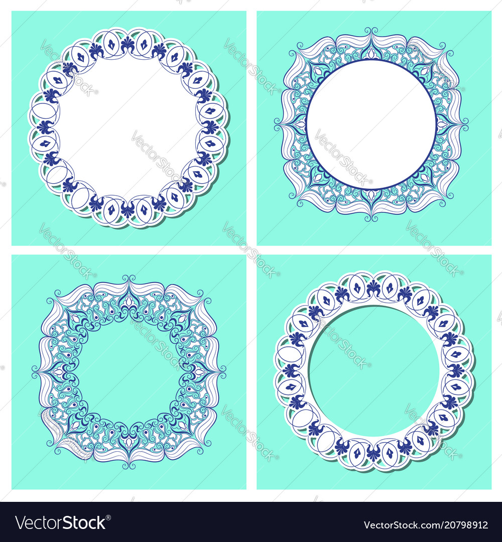 Set of abstract circular elements vector image Set of abstract circular elements