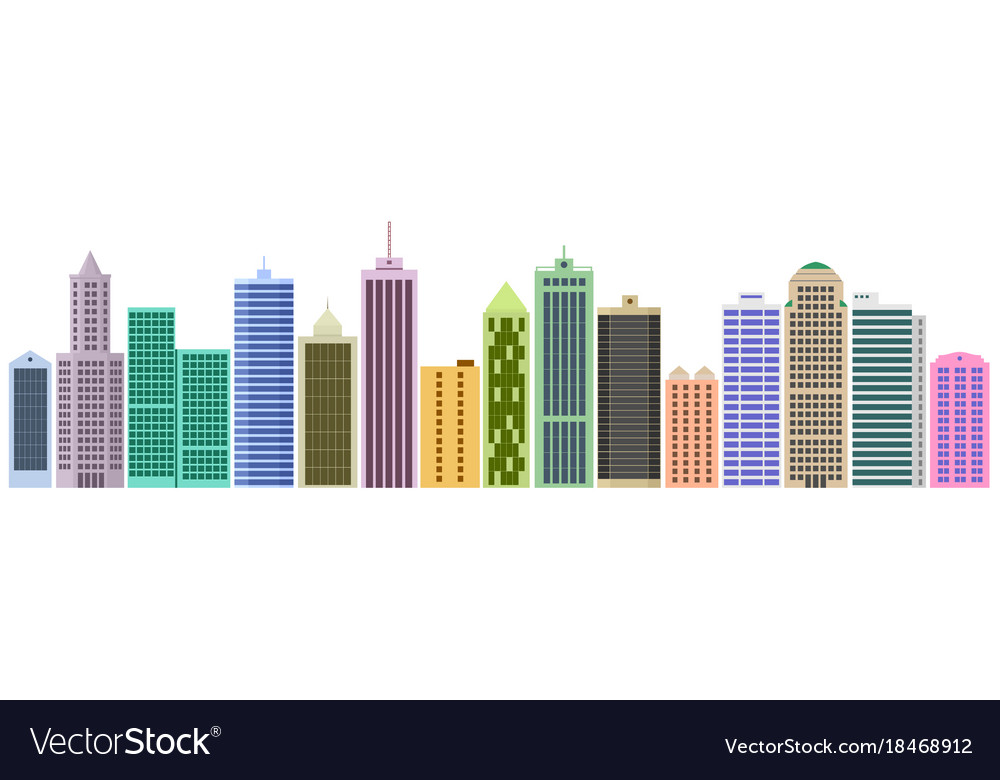 Set of cartoon skyscrapers Royalty Free Vector Image