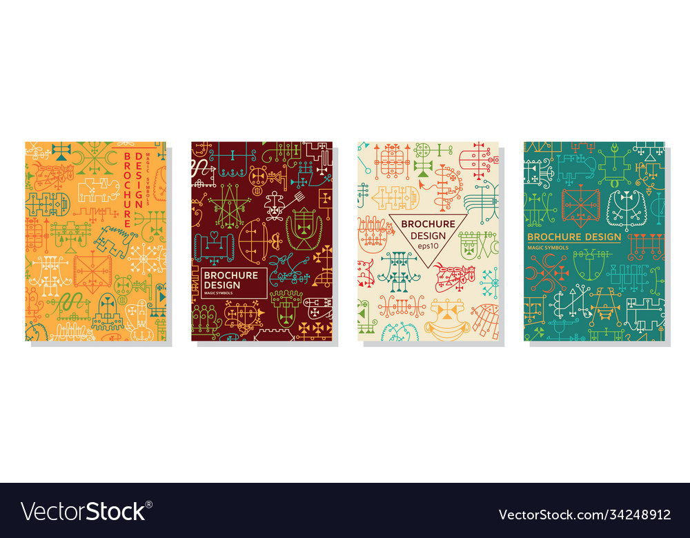 Set patterns with demon symbols vector image Set patterns with demon symbols