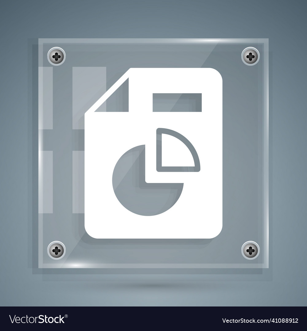 White document with graph chart icon isolated vector image White document with graph chart icon isolated