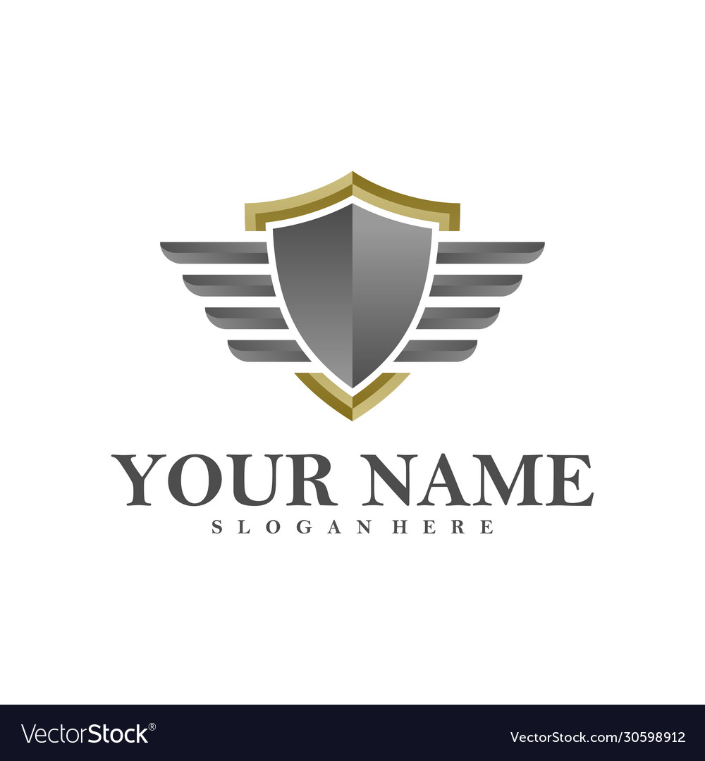 Wing shield logo template creative wings