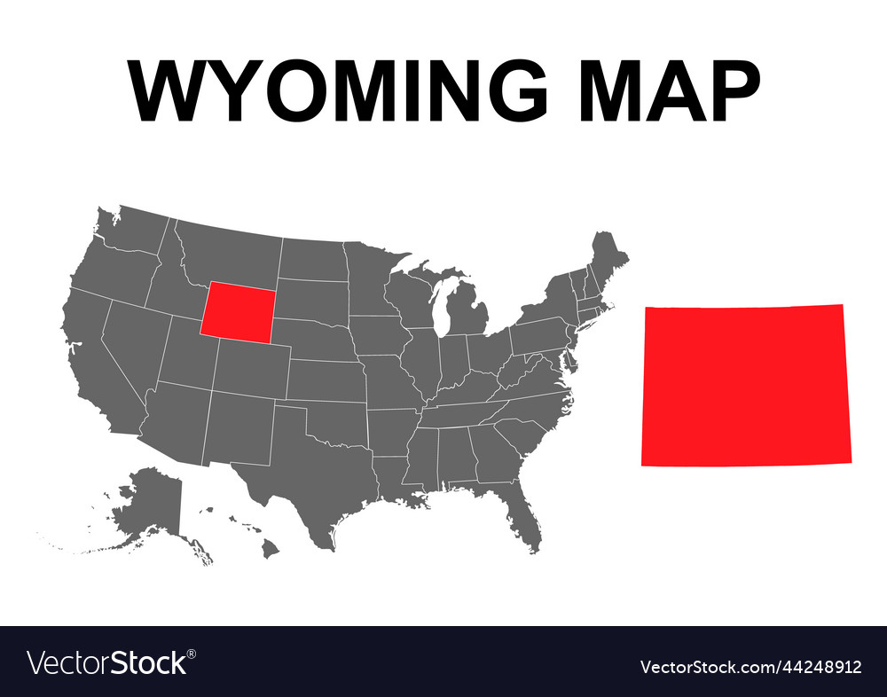 Wyoming map shape united states of america flat vector image Wyoming map shape united states of america flat