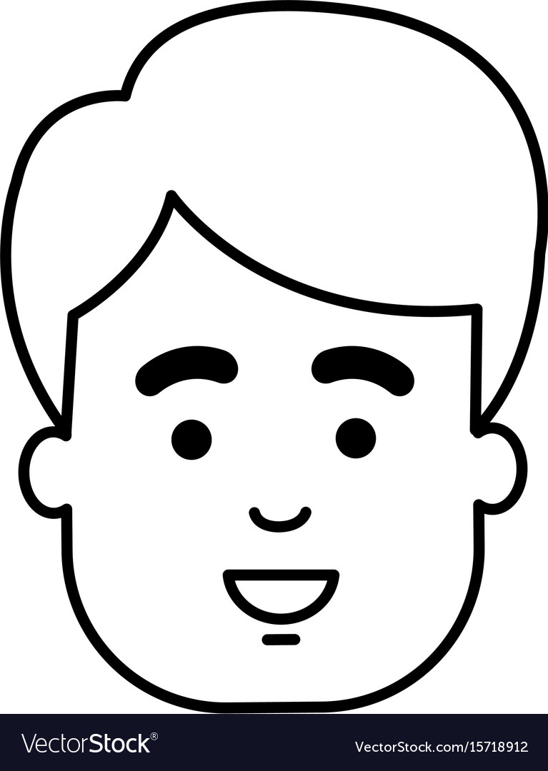 Young man head avatar character Royalty Free Vector Image