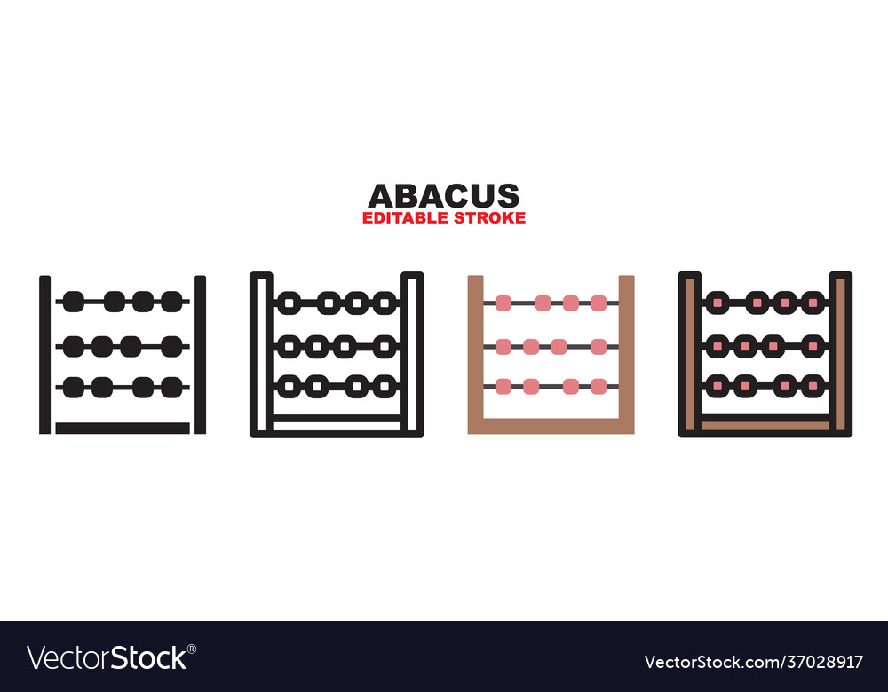 Abacus icon set with different styles editable vector image Abacus icon set with different styles editable