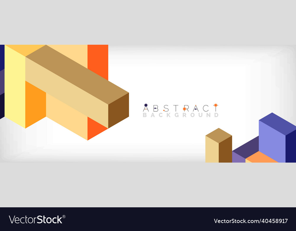 Abstract background 3d cubes cubic elements vector image Abstract background 3d cubes cubic elements