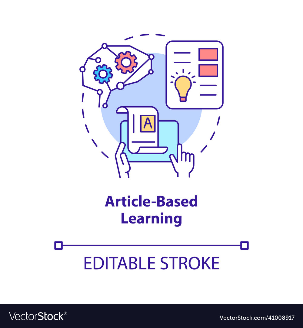 Article based learning concept icon Vector Image Article based learning concept icon