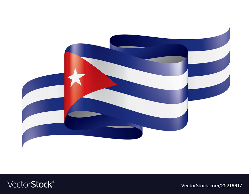 Cuba flag on a white Royalty Free Vector Image