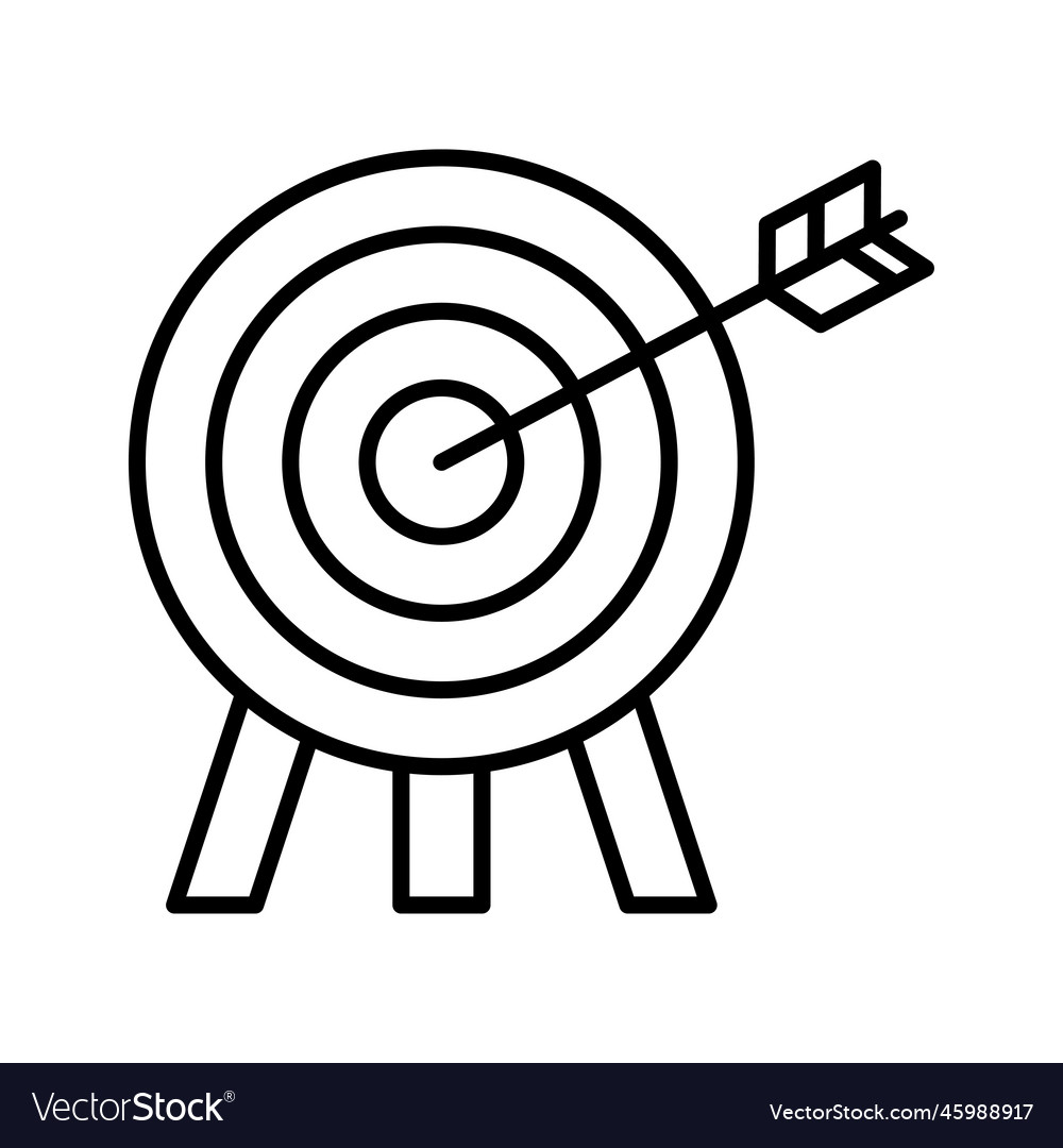 Dart arrow hit center target bulls eye pictogram Vector Image