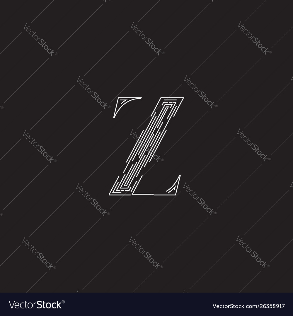 Elegant character from a fontset made dashed vector image Elegant character from a fontset made dashed