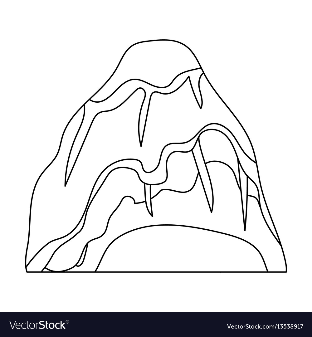 Gray stone mountain a in which mined Royalty Free Vector